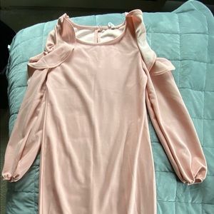 Cold Should Long Sleeve Pink Blush Maternity Dress